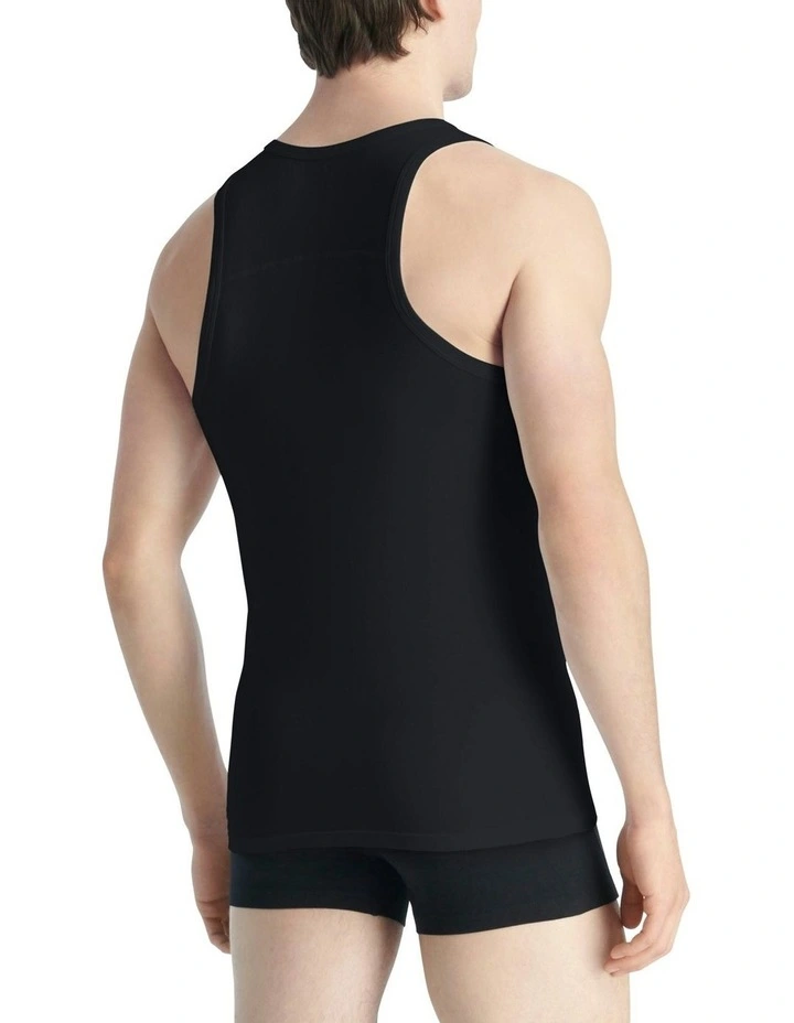 Active Flex Cotton Ergonomic Tank Top 2 Pack in Black image 2