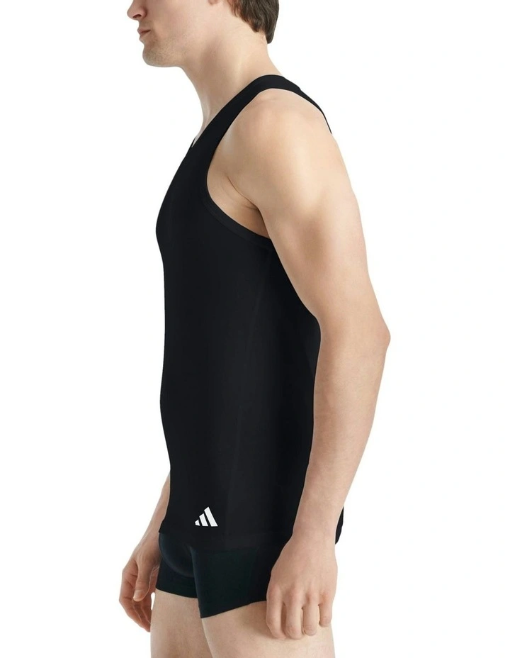 Active Flex Cotton Ergonomic Tank Top 2 Pack in Black image 3