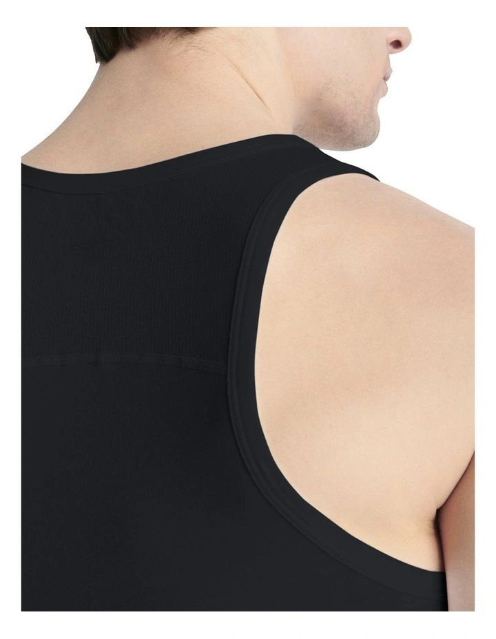 Active Flex Cotton Ergonomic Tank Top 2 Pack in Black image 4