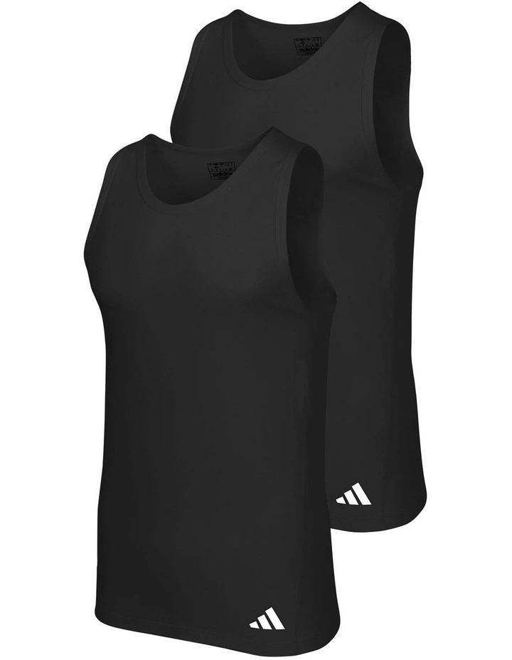 Active Flex Cotton Ergonomic Tank Top 2 Pack in Black image 5