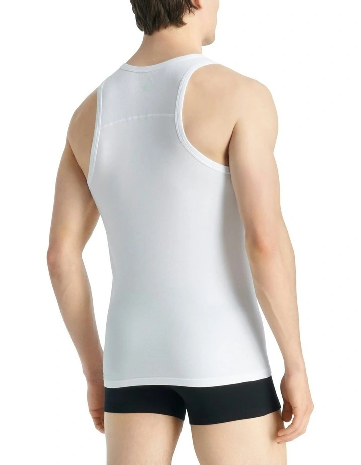 Active Flex Cotton Ergonomic Tank Top 2 Pack in White image 2