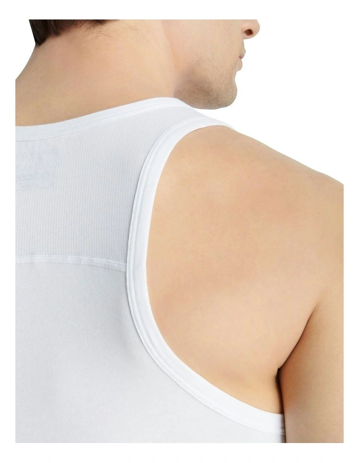 Active Flex Cotton Ergonomic Tank Top 2 Pack in White image 4