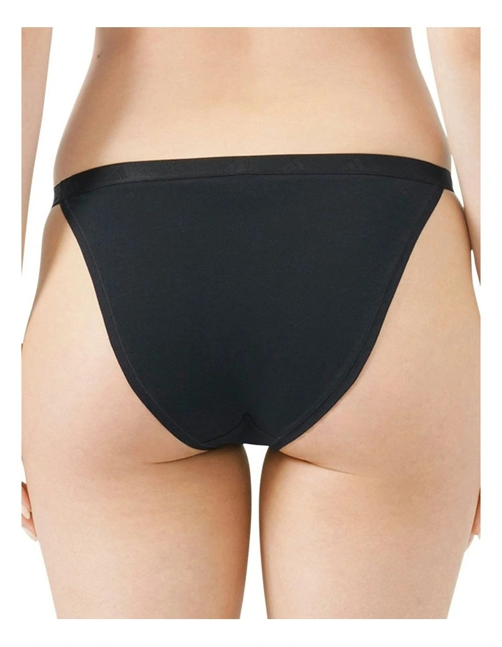 Active Essentials Cotton String Bikini Brief in Black image 2