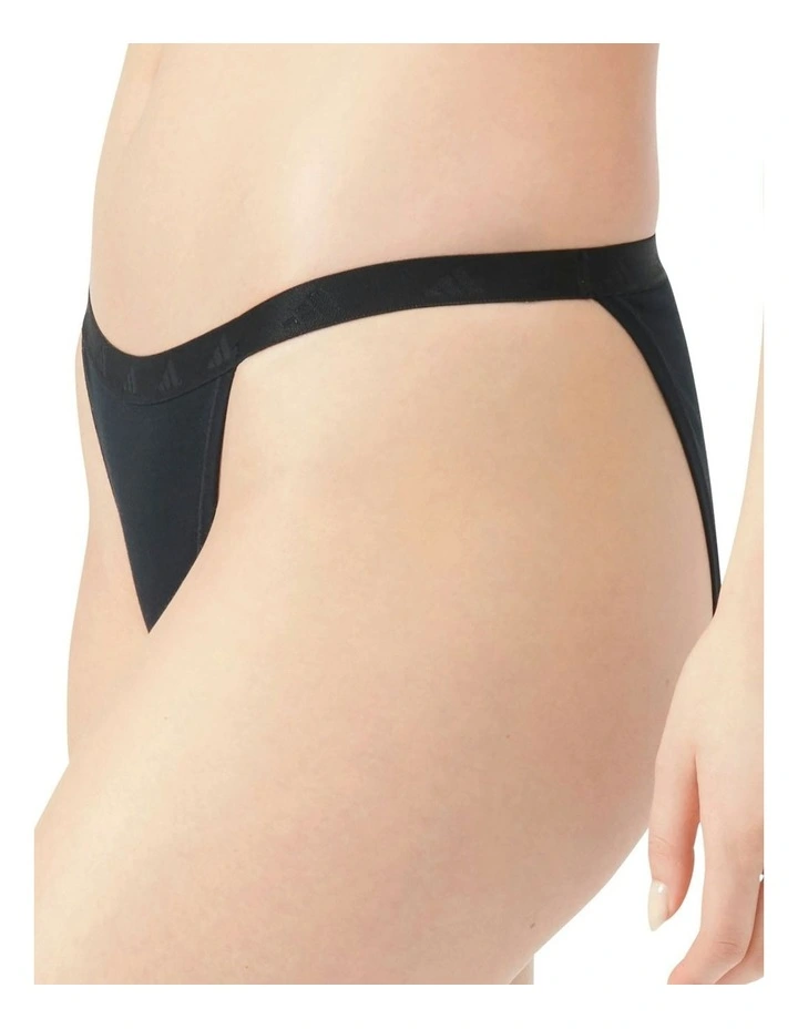 Active Essentials Cotton String Bikini Brief in Black image 3