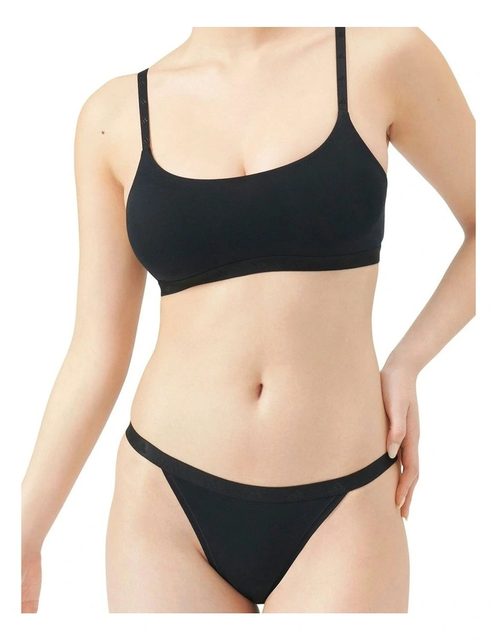 Active Essentials Cotton String Bikini Brief in Black image 4