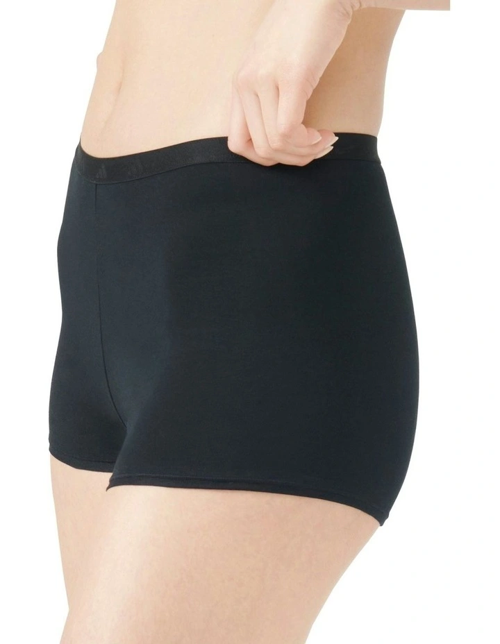 Active Essentials Cotton Shortie Underwear in Black image 2