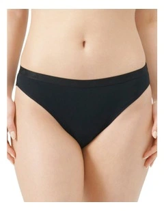 Active Essentials Cotton High Leg Bikini Brief in Black