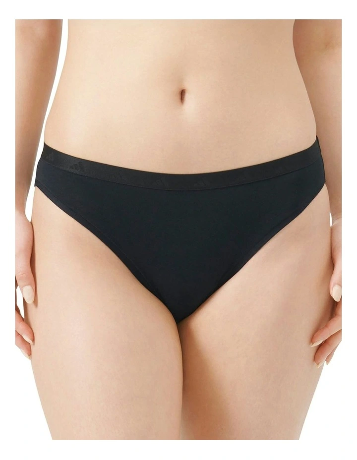 Active Essentials Cotton High Leg Bikini Brief in Black image 1