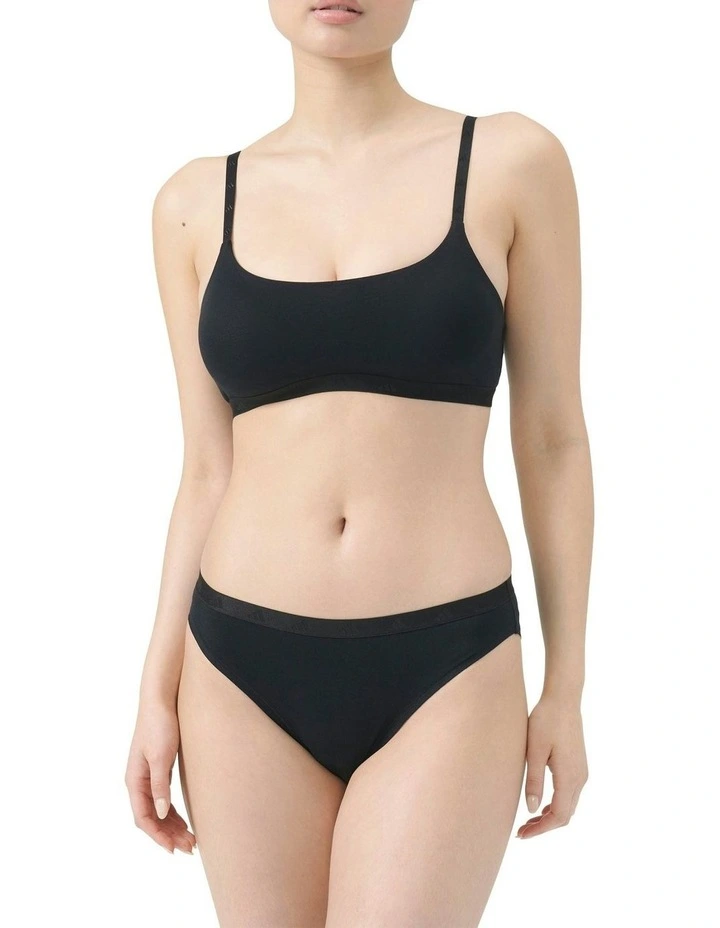 Active Essentials Cotton High Leg Bikini Brief in Black image 4