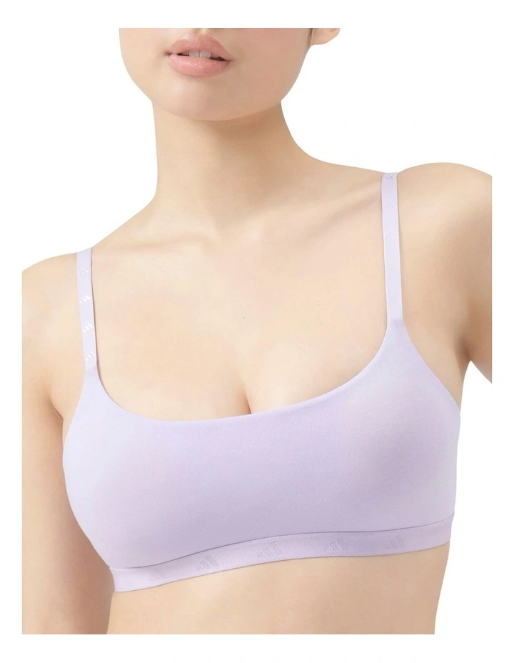 Active Essentials Wirefree Cotton Scoop Bralette in Powder Plum image 1