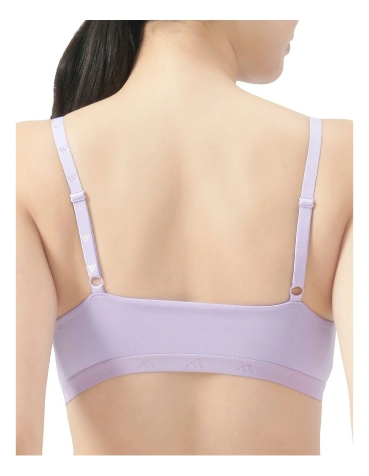 Active Essentials Wirefree Cotton Scoop Bralette in Powder Plum image 2
