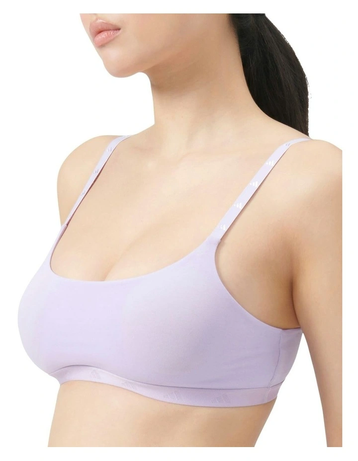 Active Essentials Wirefree Cotton Scoop Bralette in Powder Plum image 3