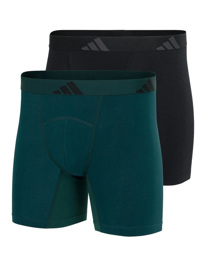 Active Flex Cotton Ergonomic Boxer Brief 2 Pack in Multi image 1