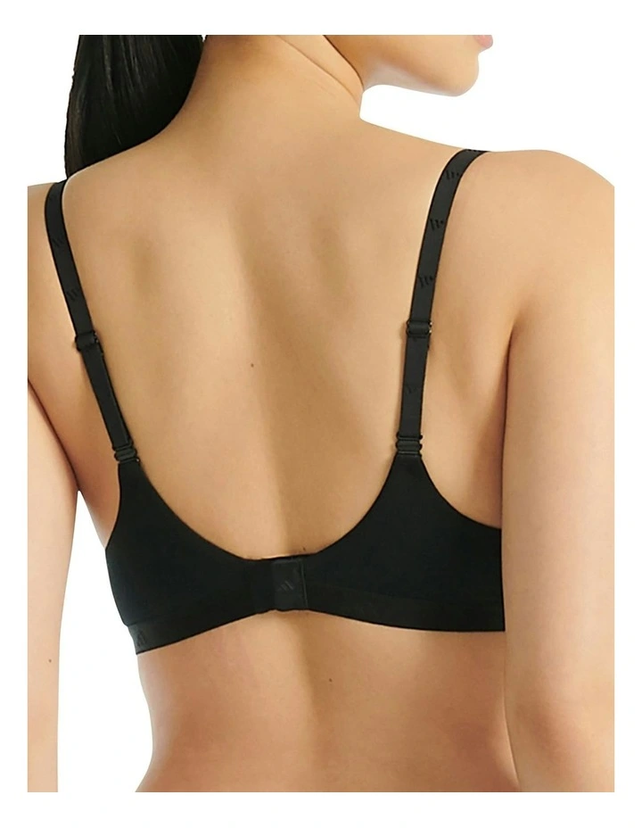 Active Essentials Wired Cotton T-shirt Push Up Bra in Black image 2