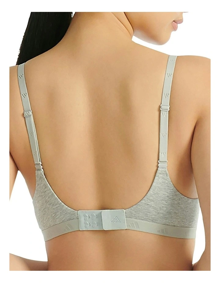 Active Essentials Wired Cotton T-shirt Push Up Bra in Grey image 2