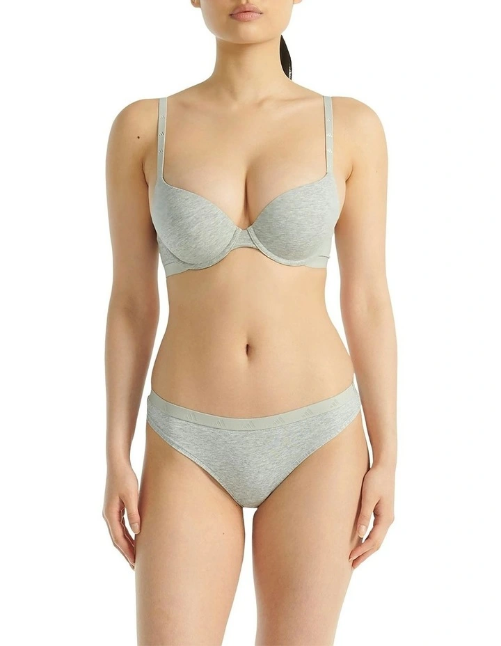 Active Essentials Wired Cotton T-shirt Push Up Bra in Grey image 4