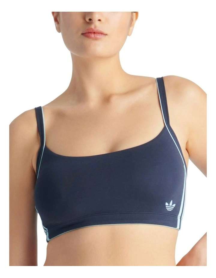 Adicolor Comfort Flex Cotton Scooped Wirefree Padded Bralette in Night Indigo image 1