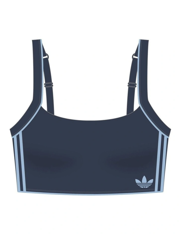 Adicolor Comfort Flex Cotton Scooped Wirefree Padded Bralette in Night Indigo image 5