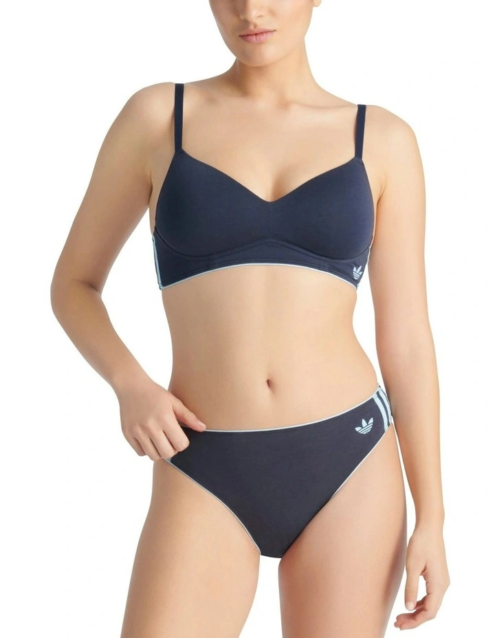 Adicolor Comfort Flex Cotton Bikini Brief Underwear in Night Indigo image 4