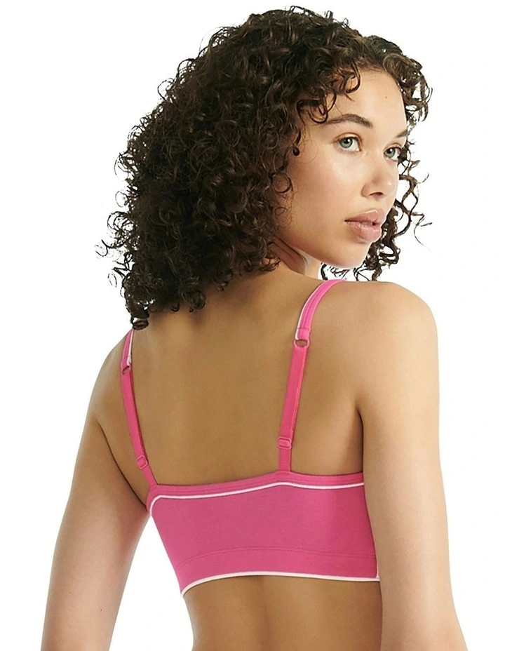 Adicolor Comfort Flex Cotton Scooped Wirefree Padded Bralette in Lucid Pink image 2