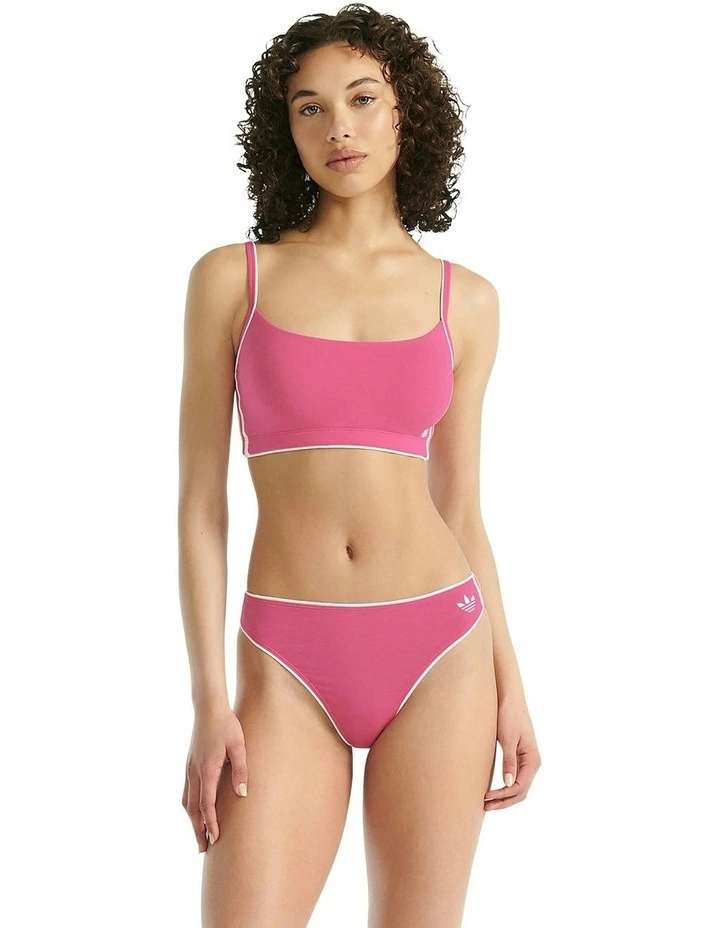 Adicolor Comfort Flex Cotton Scooped Wirefree Padded Bralette in Lucid Pink image 4