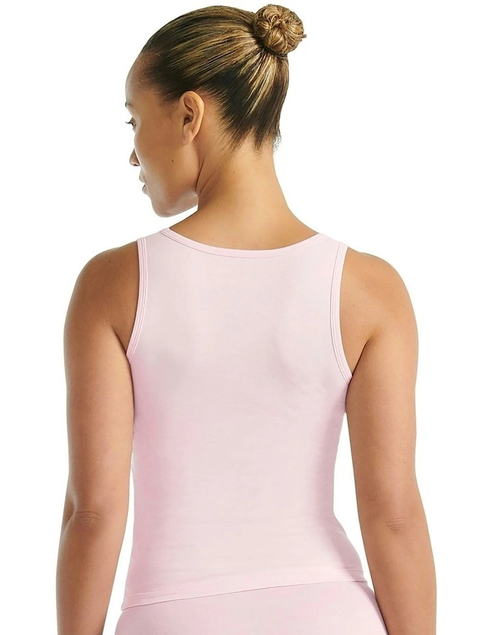 Active Essentials Cotton 3 Stripes Tank Top in Clear Pink image 2