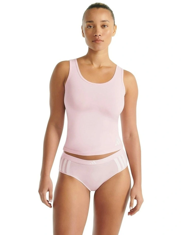 Active Essentials Cotton 3 Stripes Tank Top in Clear Pink image 4