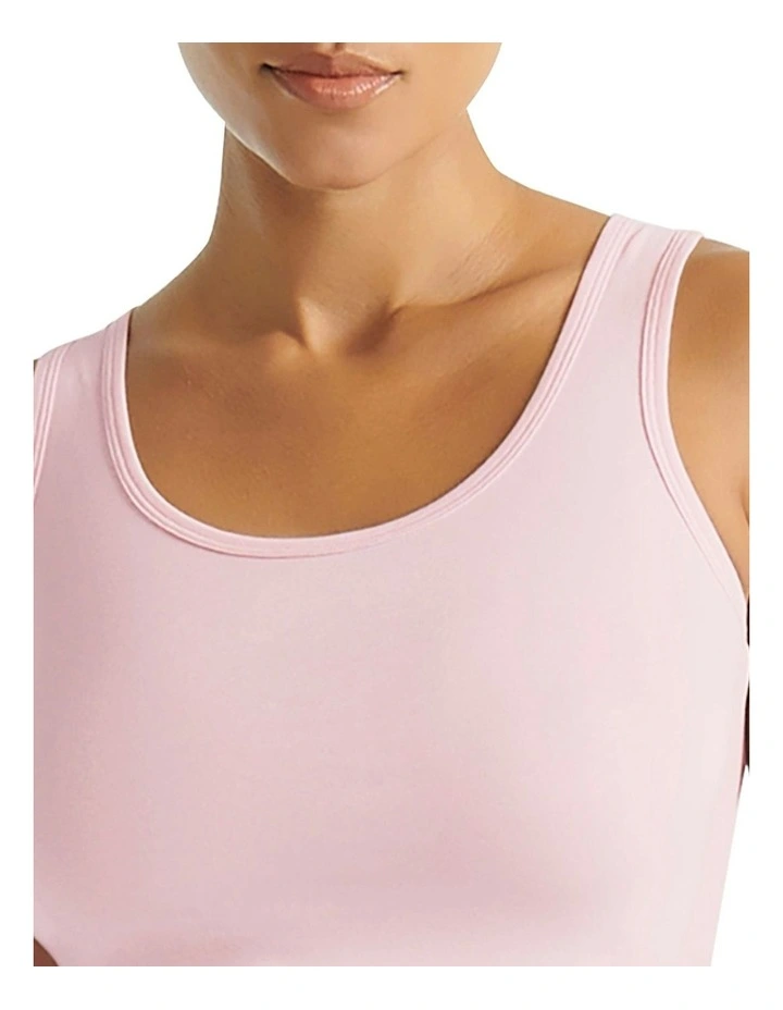 Active Essentials Cotton 3 Stripes Tank Top in Clear Pink image 5