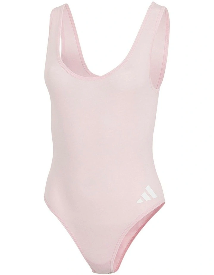 Active Essentials Cotton 3 Stripes Padded Underwear Bodysuit in Clear Pink image 7