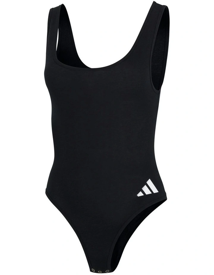 Active Essentials Cotton 3 Stripes Padded Underwear Bodysuit in Black image 7