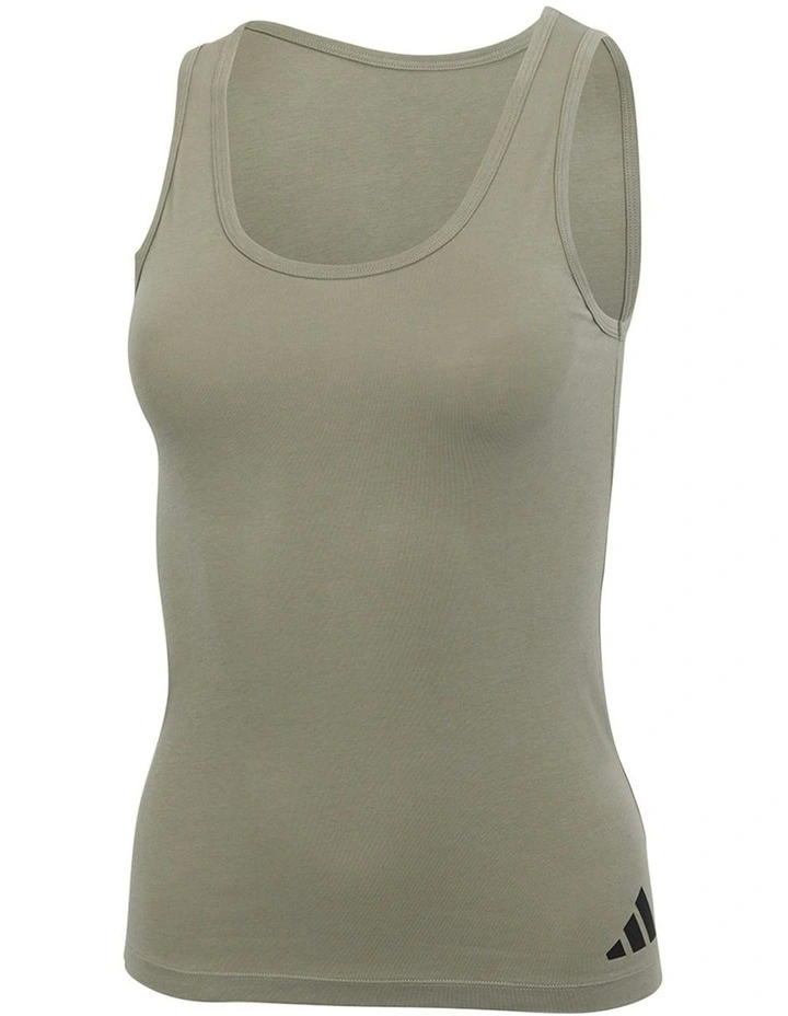 Active Essentials Cotton 3 Stripes Tank Top in Green image 6