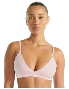 Active Essentials Cotton 3 Stripes Triangle Wrap Bralette in Clear Pink