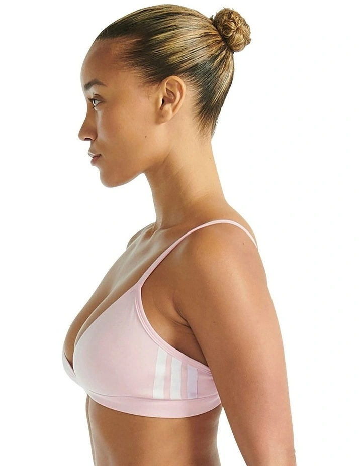 Active Essentials Cotton 3 Stripes Triangle Wrap Bralette in Clear Pink image 3