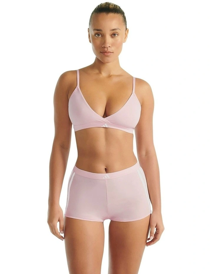 Active Essentials Cotton 3 Stripes Triangle Wrap Bralette in Clear Pink image 4