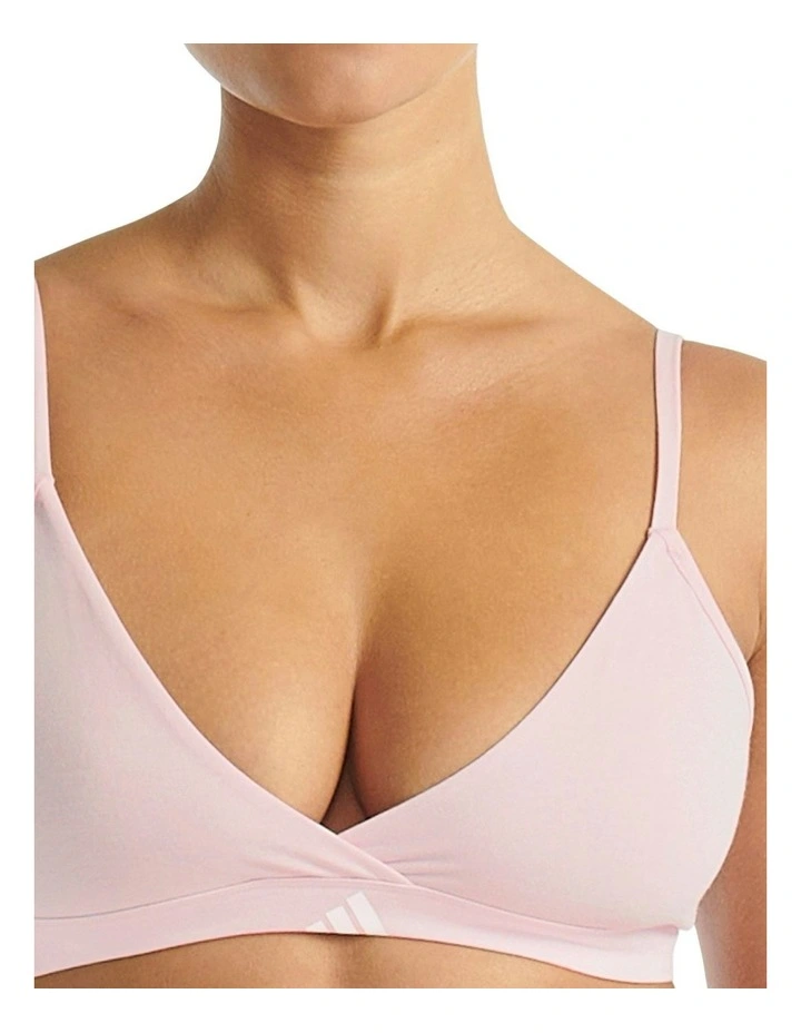 Active Essentials Cotton 3 Stripes Triangle Wrap Bralette in Clear Pink image 5