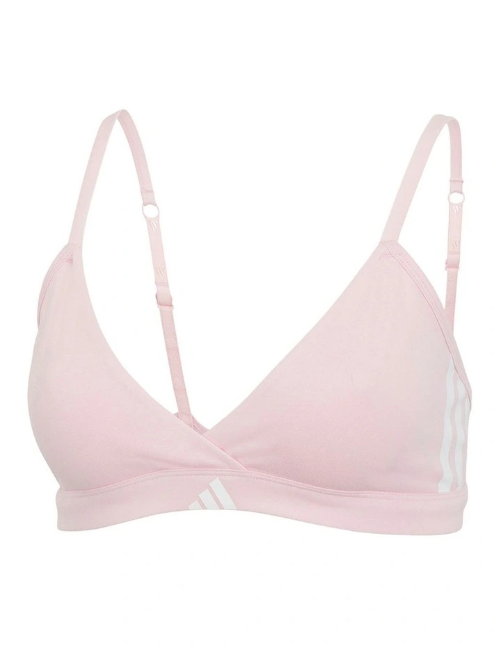 Active Essentials Cotton 3 Stripes Triangle Wrap Bralette in Clear Pink image 6