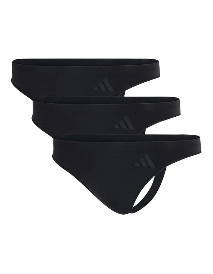 3 Pack Active Seamless Thong Underwear in Black image 1