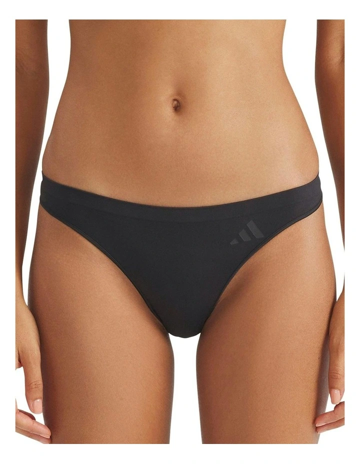 3 Pack Active Seamless Thong Underwear in Black image 2