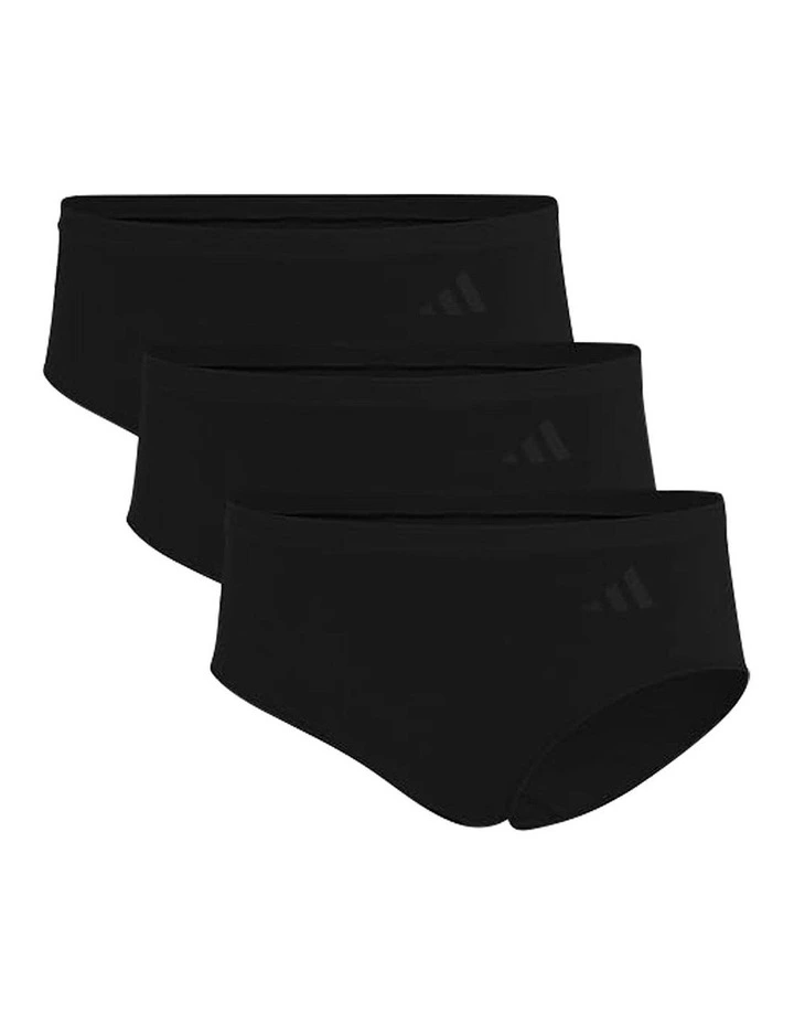 3 Pack Active Seamless Hipster Brief Underwear in Black image 1