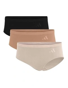 3 Pack Active Seamless Hipster Brief Underwear in Assorted