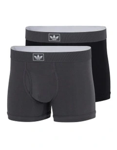 Comfort Cotton Rib Trunk Underwear Pack Of 2 in Black/Aurora Onix