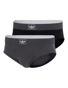 Comfort Cotton Rib Hip Brief Pack Of 2 in Black/Aurora Onix