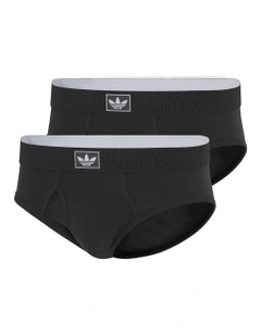 Comfort Cotton Rib Hip Brief Pack Of 2 in Black