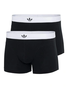 Comfort Flex Cotton Body Lines Underwear Trunk 2 Pack in Black