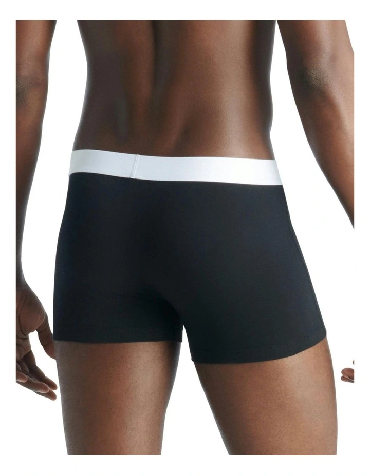 Comfort Flex Cotton Body Lines Underwear Trunk 2 Pack in Black image 3