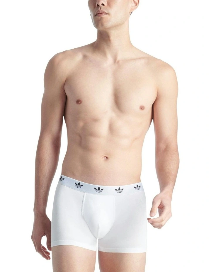 Comfort Flex Cotton Trunk Underwear 3 Pack in White image 4