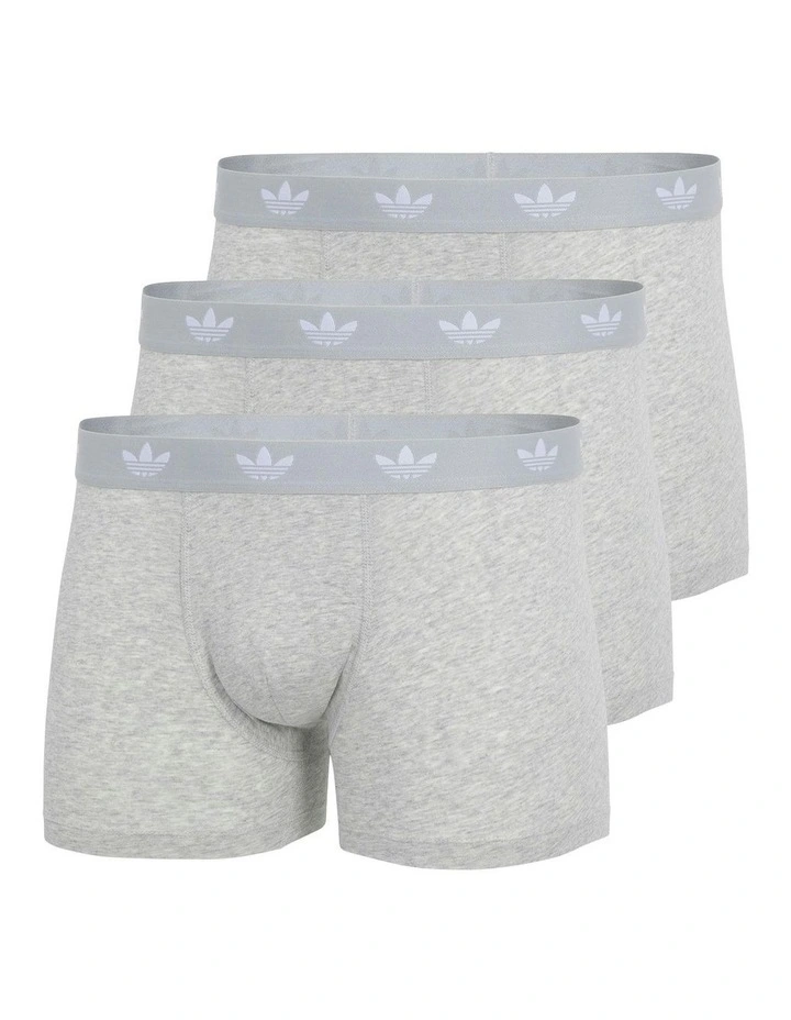 Comfort Flex Cotton Trunk Underwear 3 Pack in Heather Grey image 1
