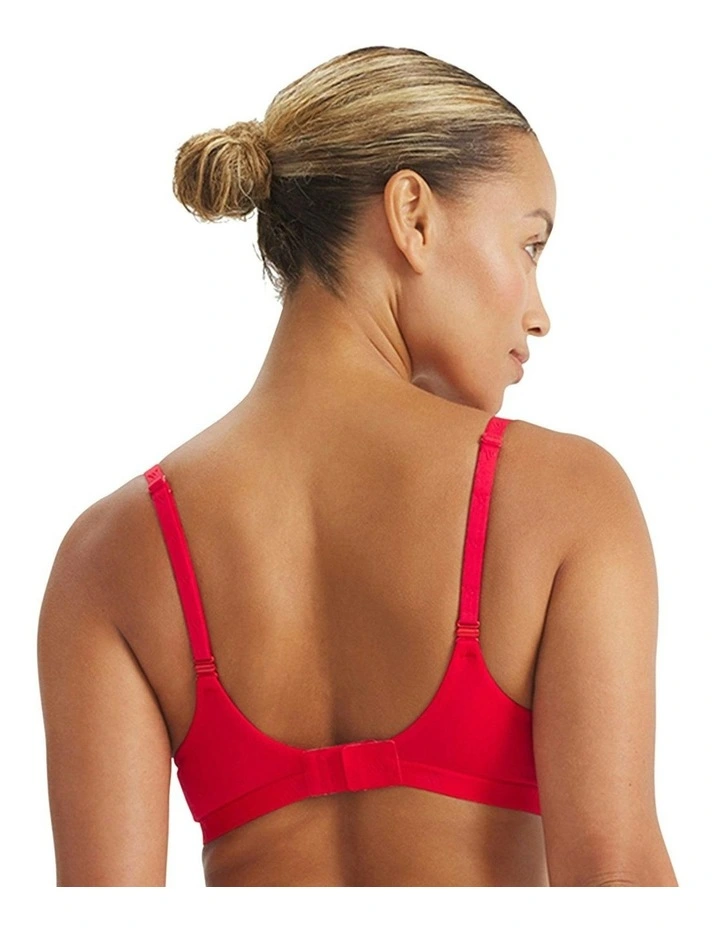 Active Essentials Wired Cotton T-Shirt Push Up Bra in Pure Ruby image 2