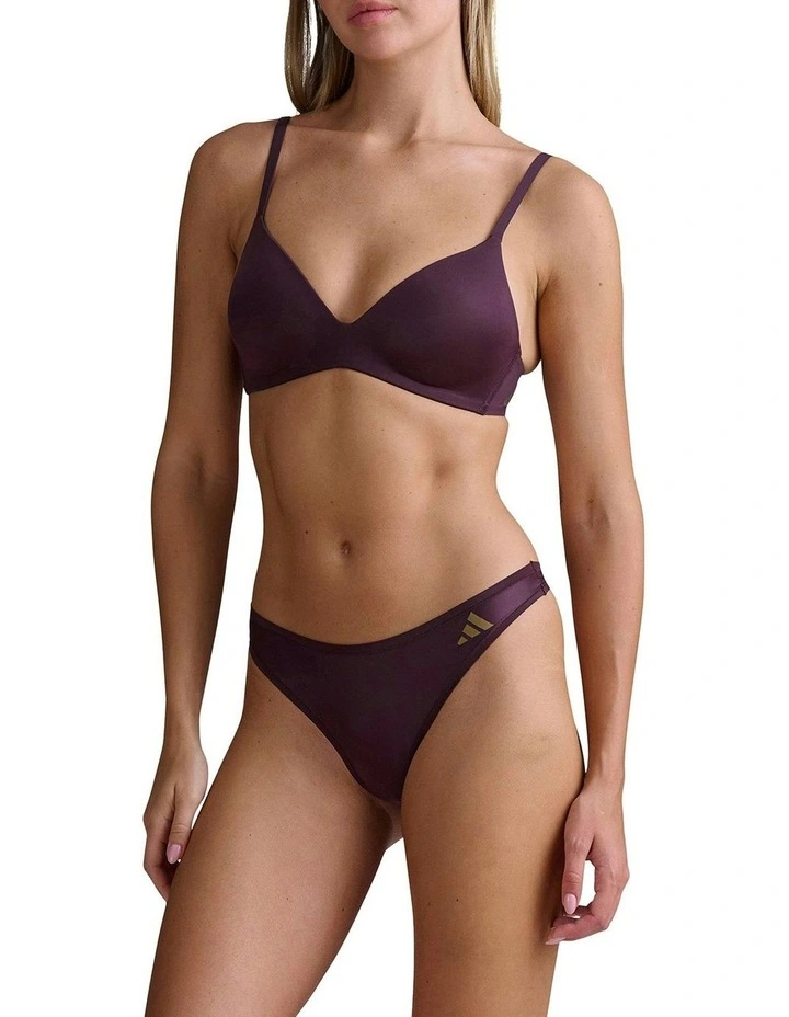 Active Micro Wirefree Contour Plunge Bra in Shadow Brown image 4