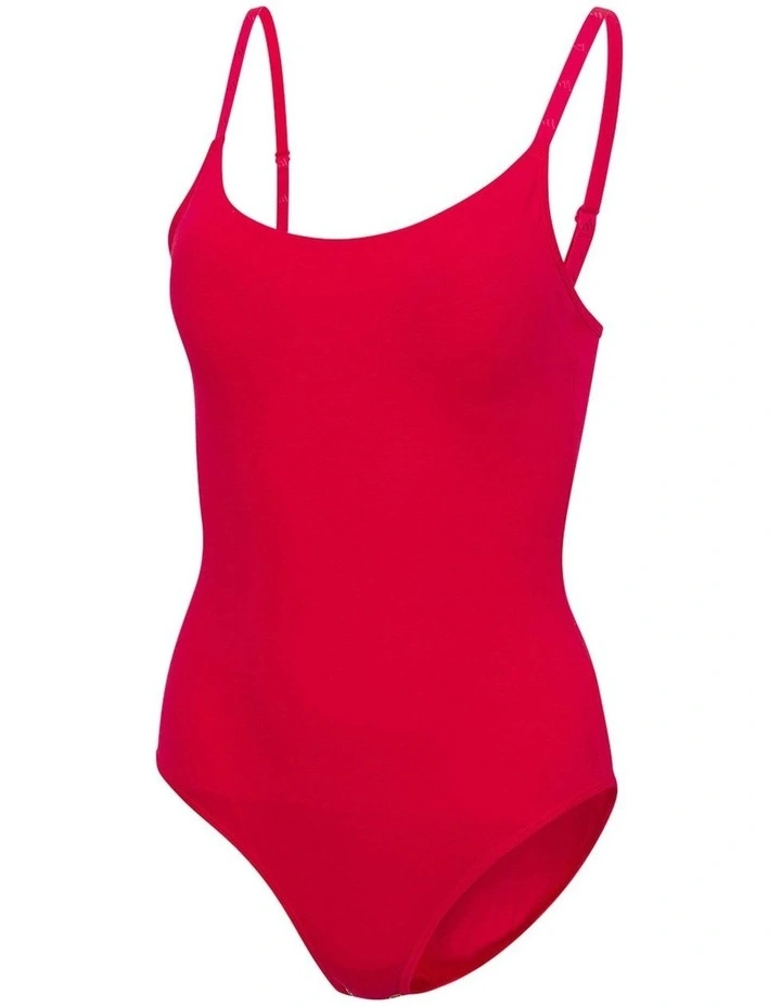 Active Essentials Cotton Underwear Bodysuit in Pure Ruby image 6
